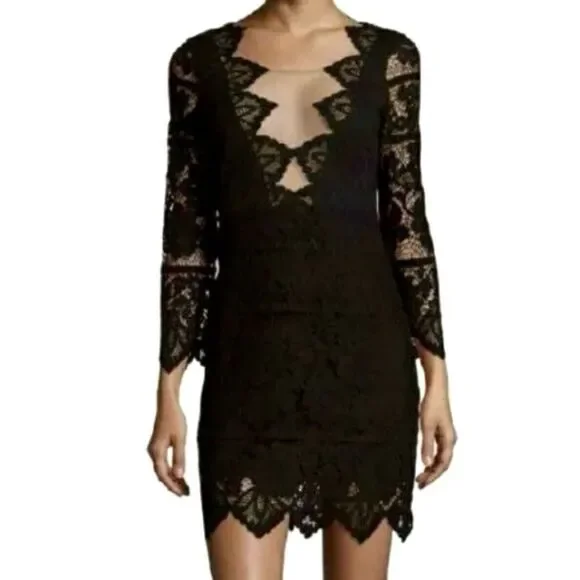 For Love & Lemons Women's Pull-On Noir Mini Dress - Black - Size Xs